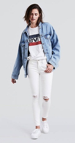 Kvinders hvidrevne jeans