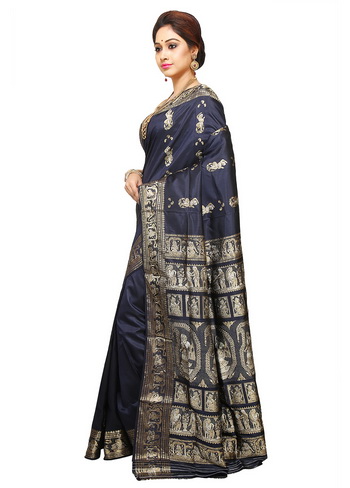Titokzatos Fekete Baluchari Saree