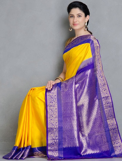 Sárga Pattu Saree