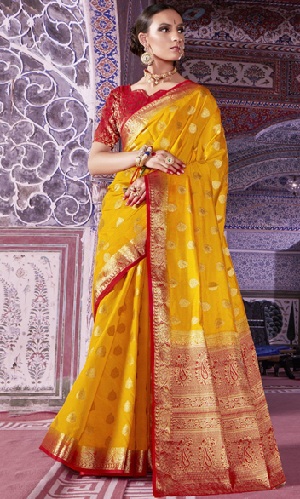 Gul silke Saree