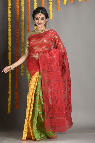 Multi Color Dhakai Jamdani Saree