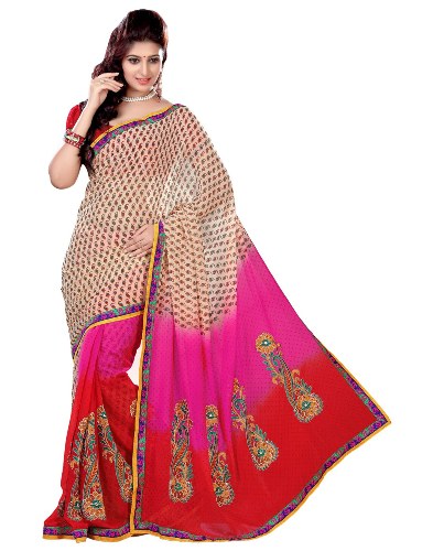 Surat Tex Cream Color Saree