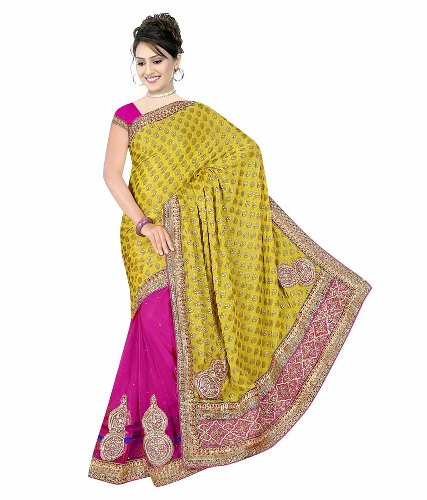 A Kesar Color Surat Saree