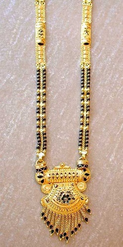 Rajasthani Short Mangalsutra i guld