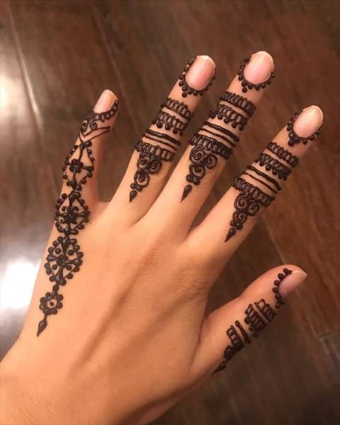 Unikt Finger Mehndi Design