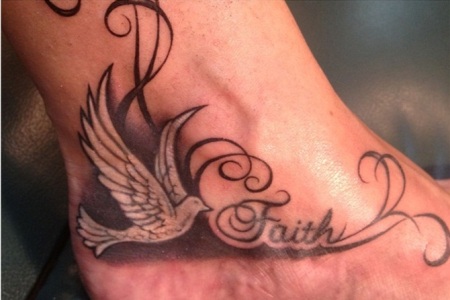 Dove Tattoo On Foot