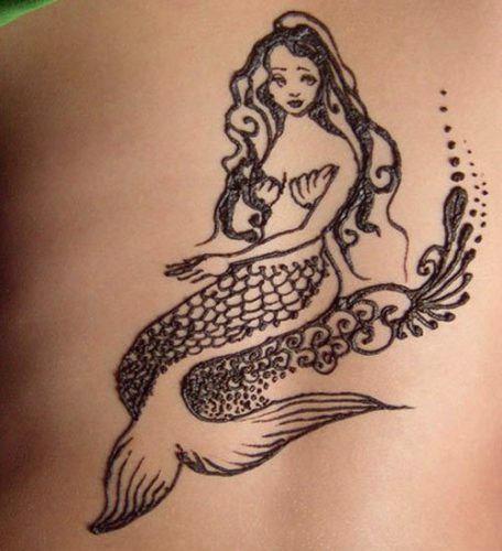 Mermaid Mehndi Tattoo Art lányoknak