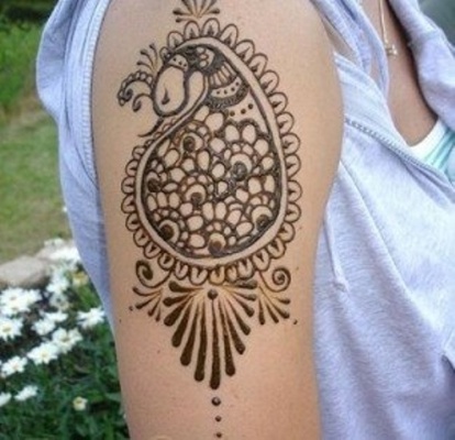 Páva Mehandi Tattoo Designs For Arms
