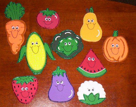 Frugt og grøntsager Cutouts Crafts