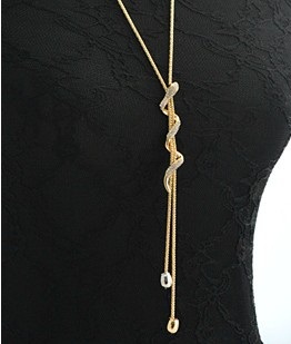 Designer Snake Design lang halskæde i guld