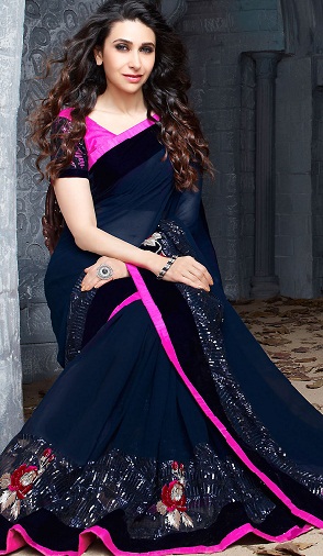 Celeb Look Navy Blue Saree