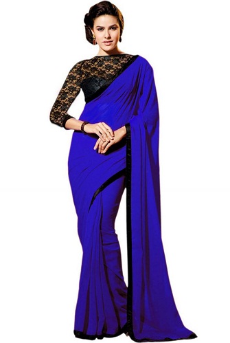 A Deep Blue Saree teljes ujjú blúzokhoz