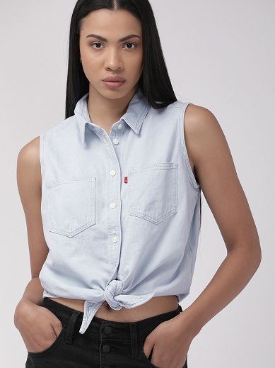 Levis Denim Tie Up Shirt til kvinder