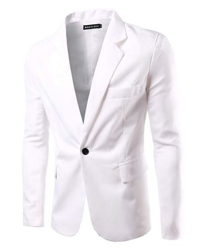 Slim Fit fehér blézer férfiaknak