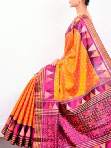 Farverig Pochampally Saree