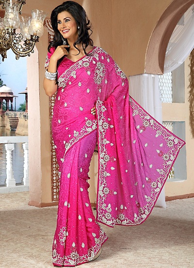 Divatos Rose Pink Saree