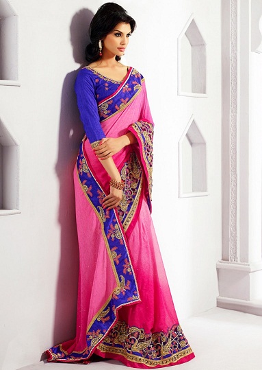 A tervező Pink Saree esküvőkre