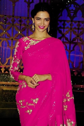 Deepika i Pink Saree