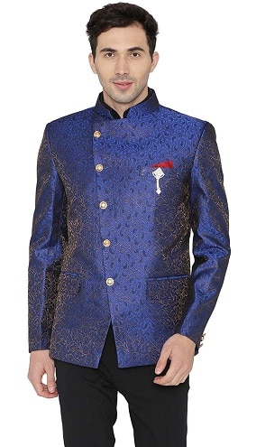 Traditionel Jodhpuri blå blazer