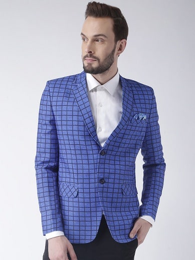 Blue Check Blazer Mænd