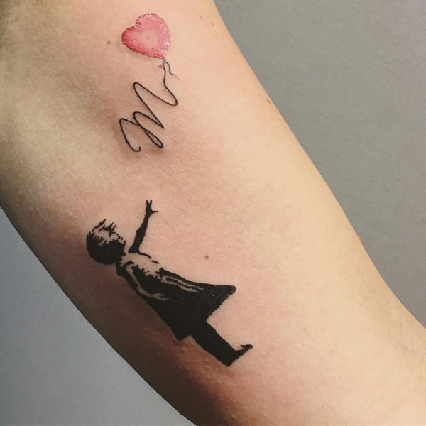 M Letter Heart Tattoo