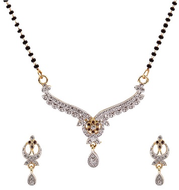 American Diamond Studded Mangalsutra vedhæng