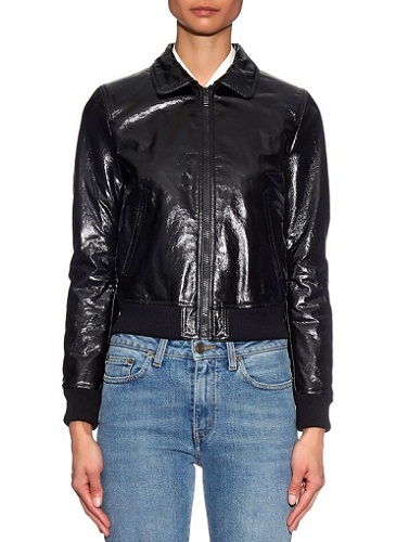 High-Shine læder Aviator jakke