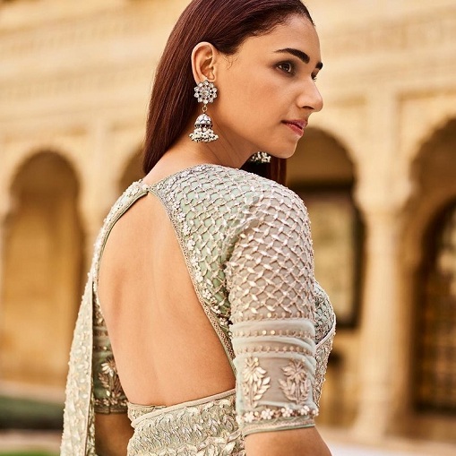 Designer sølvbluse fra Saree
