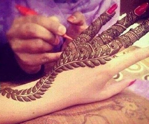Efterlader Mønster Mehndi Design