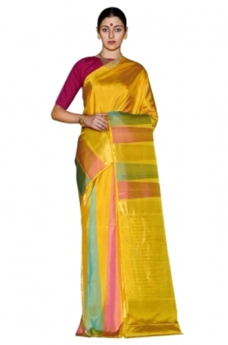 Den gullige Handloom Saree