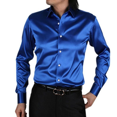 Shiny Blue Party Wear Shirt