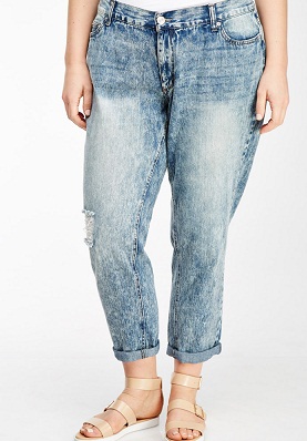 Acid Wash Boyfriend Jeans