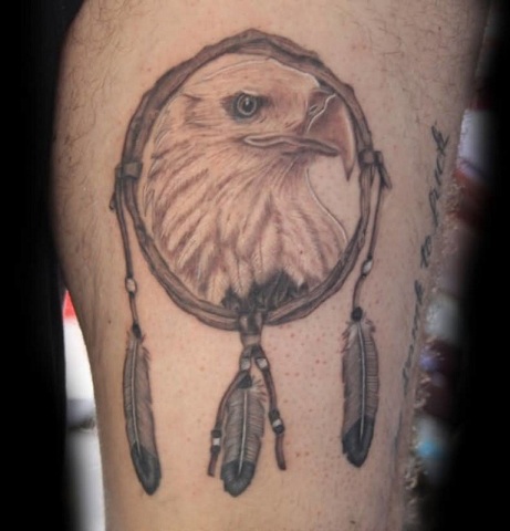 Small Eagle Dream catcher Tattoo Designs