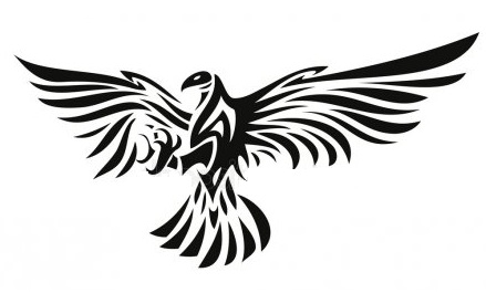En Tribal Eagle Wings Tattoo
