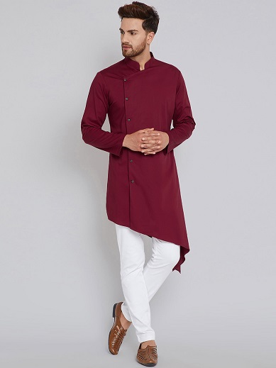 Asymmetrisk bomuld Kurta