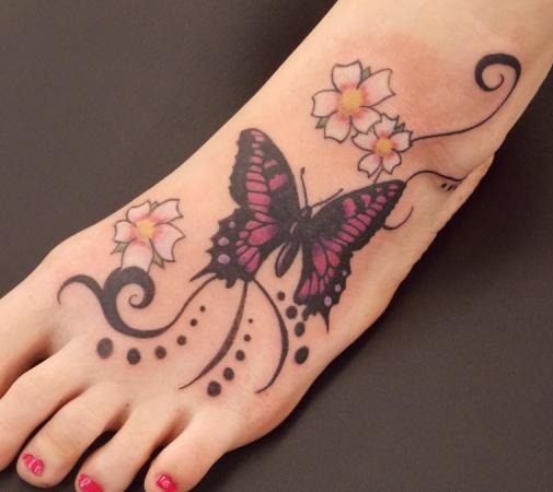 Aranyos Pillangó Láb Tetoválások