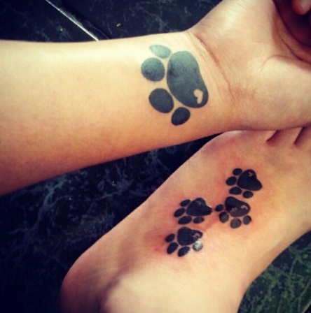 Pet Paw Tattoo On Foot