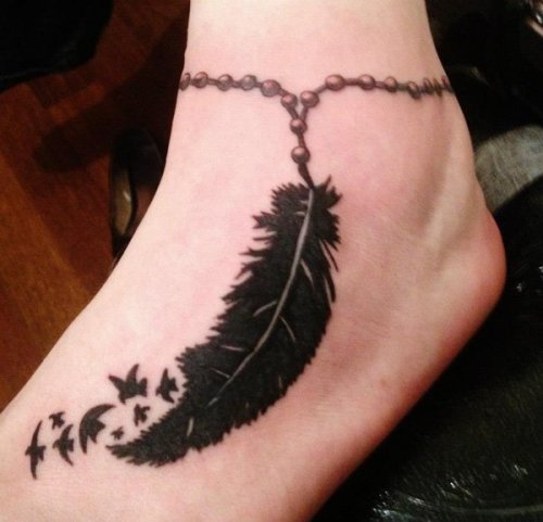 Klassiske Feather Break Tattoo Designs