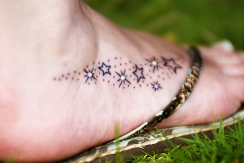 Starry Path Foot Tattoo