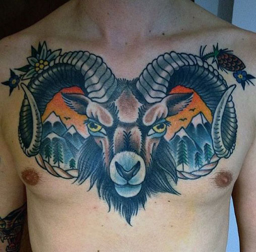 Stenbukken Tatoveringsdesign 7