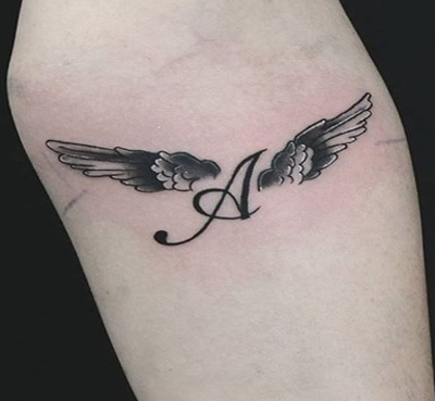 Angel A Letter Tattoo