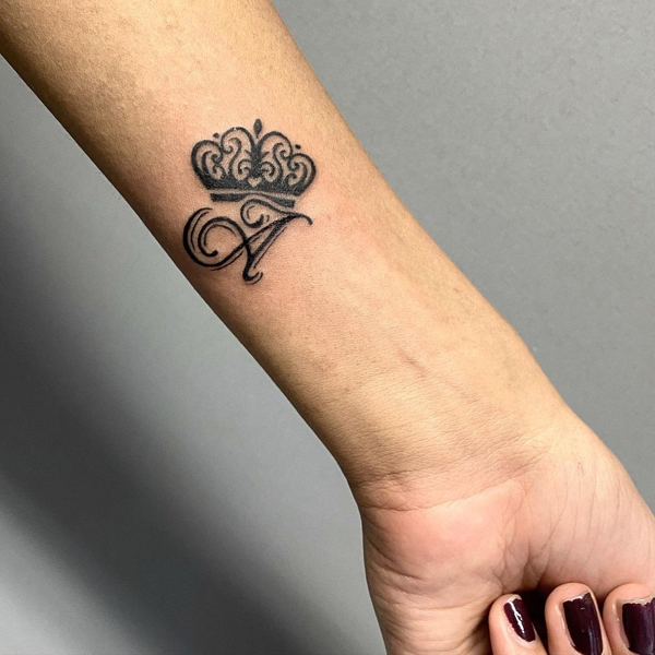 Royal A Letter Tattoo