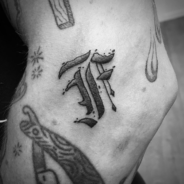 Robust F Alphabet Tattoo