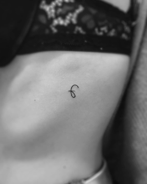 Sensuous F Letter Tattoo