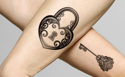 Lakat és kulcsos tetoválás