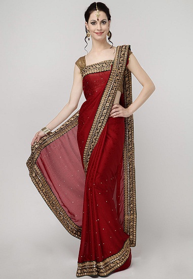 Shilp Kala Red Saree