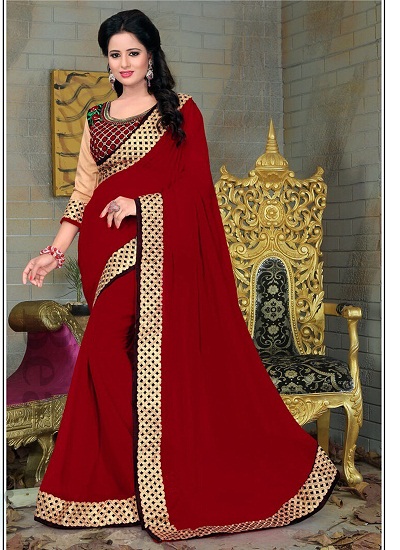 A tervező szépnek látszó Red Saree