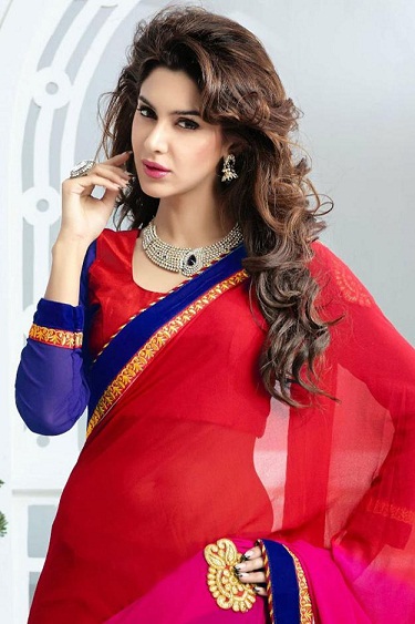 Net Red Saree