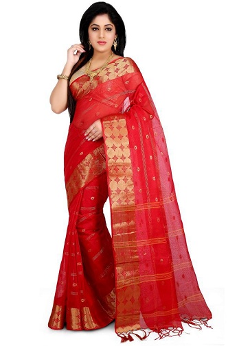 Piros pamut Saree