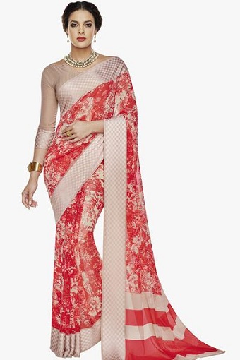 Red Party Wear Saree